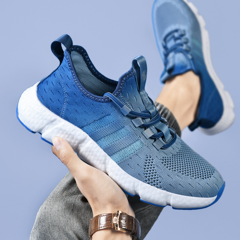 Tênis Quantum Runner Unissex - Design Degradê Grey-Orange com Listras Esportivas