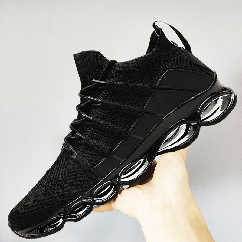 Tênis Titan Stride Unissex - Design Black & Red com Amortecimento Bounce