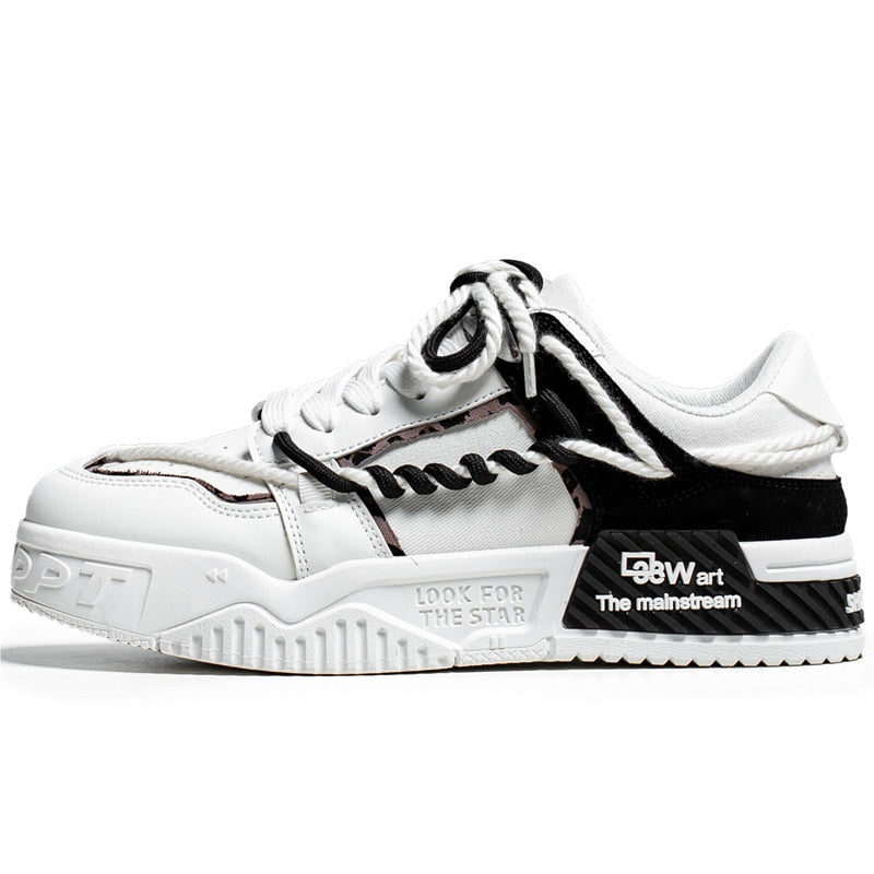 Tênis Glide Force Unissex - Design Deconstruído Bege com Cadarços Corda