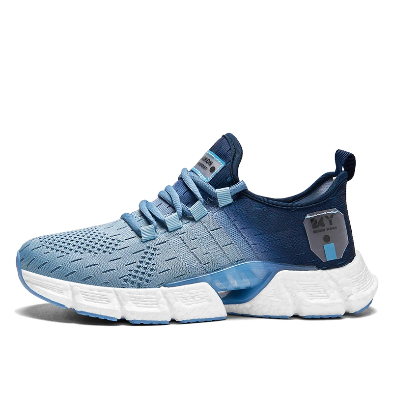 Tênis Nimble Racer Unissex - Design Degradê White/Black com Detalhes Neon