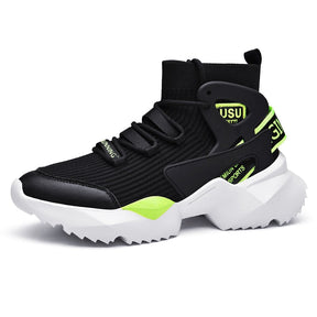 Tênis Nebula Tech Unissex - Design Hip-Hop High-Top com Detalhes Neon