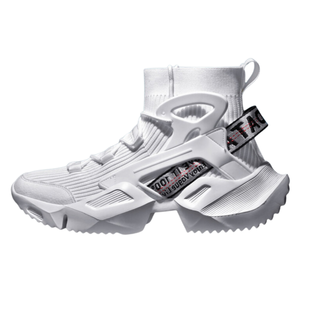 Tênis Meteor Sprint Unissex - Design Techwear High-Top com Faixas Industriais