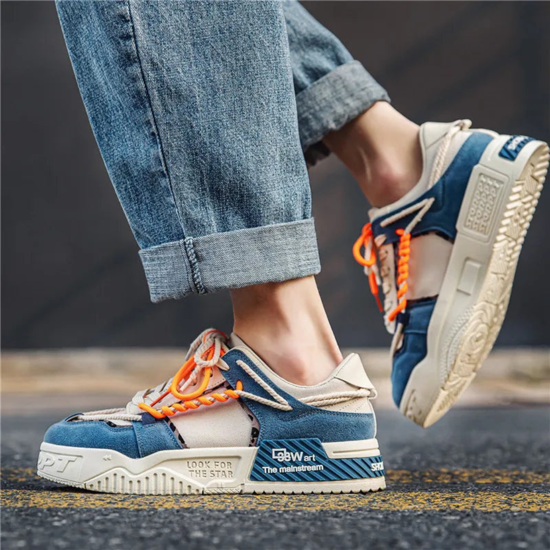 Tênis Glide Force Unissex - Design Deconstruído Bege com Cadarços Corda