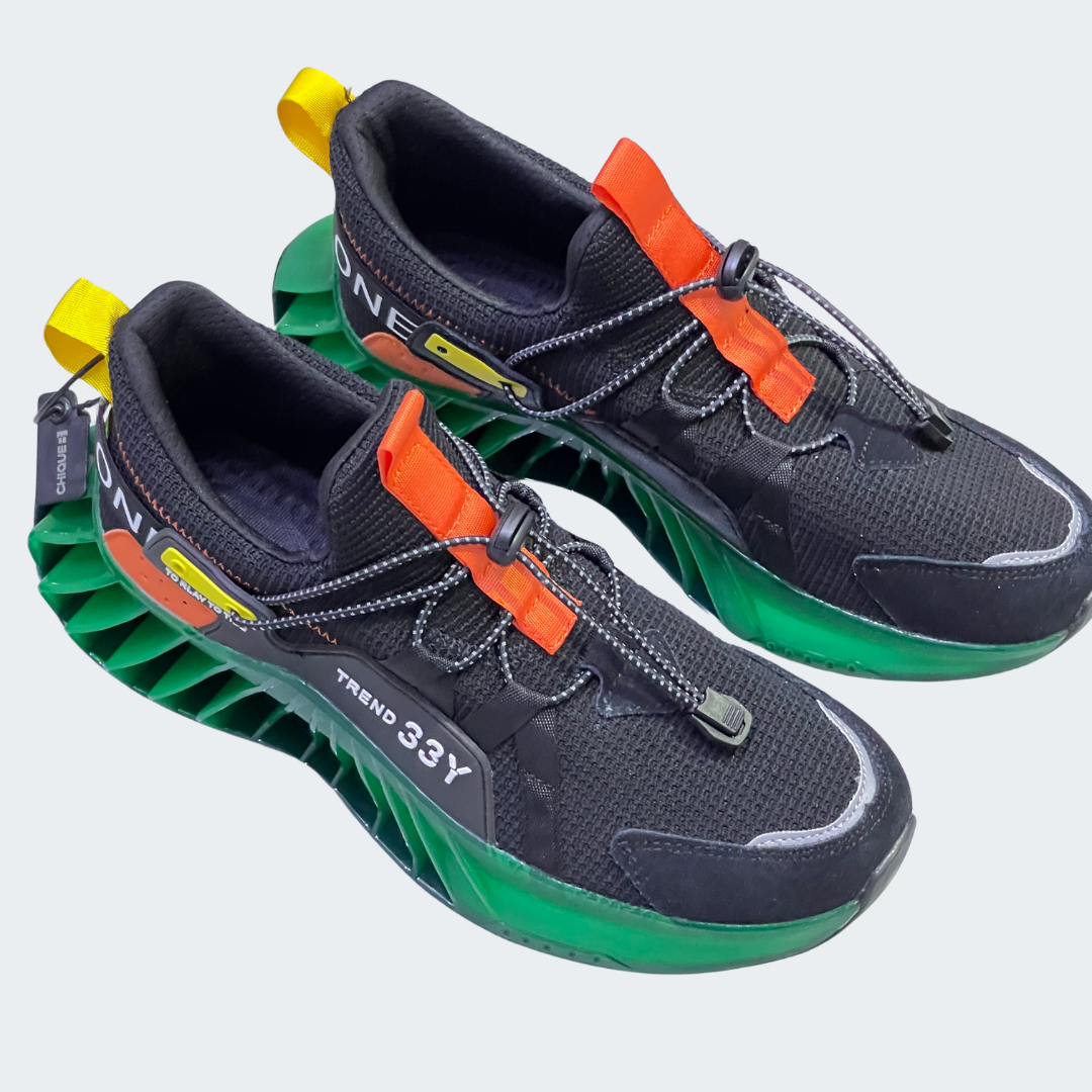 Tênis Comet Speed Unissex - Design Cyberpunk Neon com Solado Translúcido