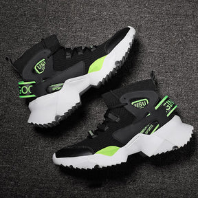 Tênis Nebula Tech Unissex - Design Hip-Hop High-Top com Detalhes Neon