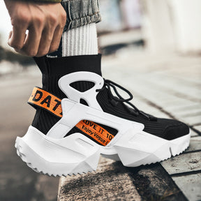 Tênis Meteor Sprint Unissex - Design Techwear High-Top com Faixas Industriais