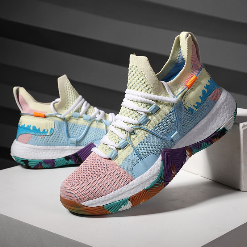 Tênis Raptor Run Unissex - Design Candy Color com Solado Artístico Graffiti