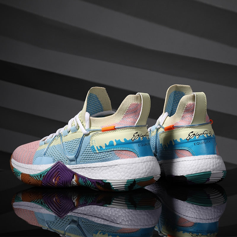 Tênis Raptor Run Unissex - Design Candy Color com Solado Artístico Graffiti