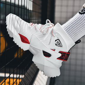 Tênis Nebula Tech Unissex - Design Hip-Hop High-Top com Detalhes Neon