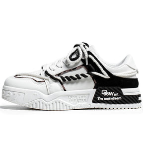 Tênis Glide Force Unissex - Design Deconstruído Bege com Cadarços Corda